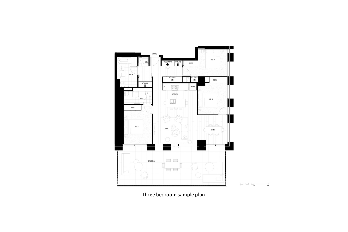 3 bedroom floorplan