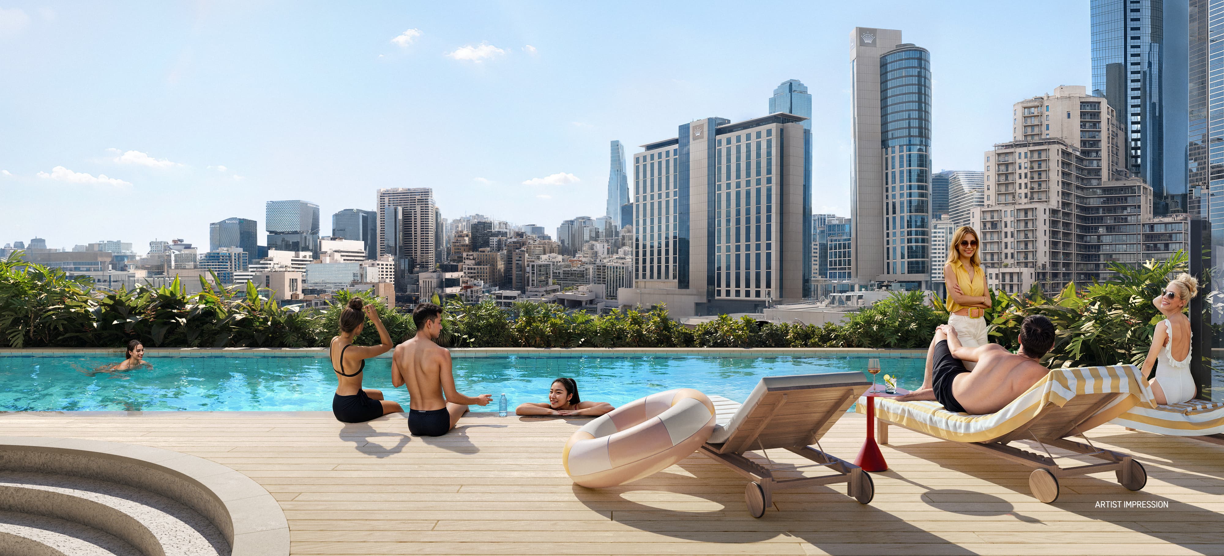 Rooftop pool Southbank